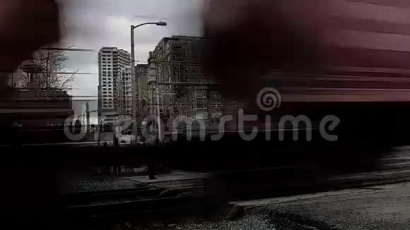 西雅图城市交通时间流逝列车视频的预览图