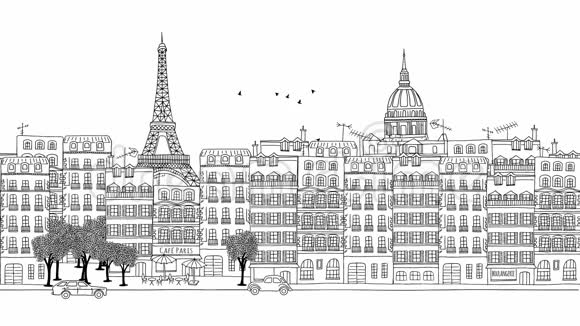 翻出了巴黎的手绘画面视频的预览图