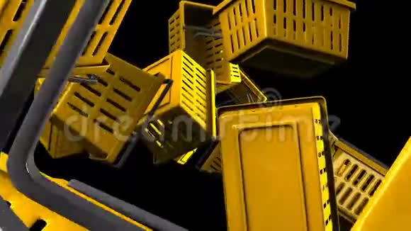 黑色背景上的黄色购物篮视频的预览图