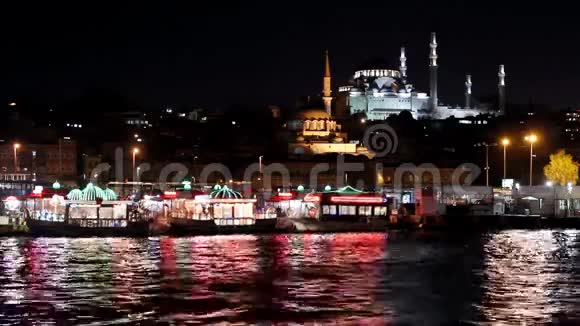 夜间从埃米诺努看伊斯坦布尔视频的预览图