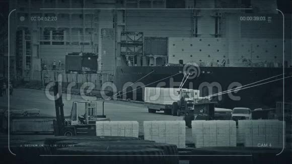 中央电视台繁忙港口工人装卸船视频的预览图