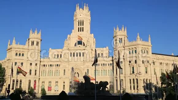 Cibeles宫是西班牙马德里Cibeles广场最著名的建筑这座令人印象深刻的建筑是马视频的预览图