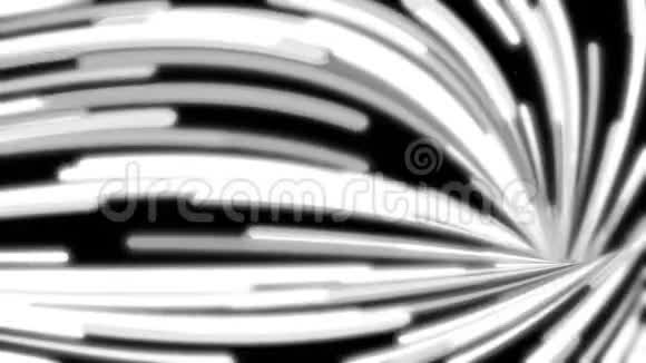 抽象流程的黑白条纹走出一条隧道无缝环路单色窄线快速从视频的预览图