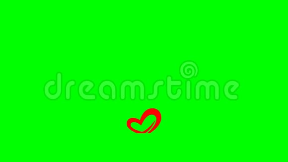 绿色屏幕动画图形流行艺术浪漫的主题爱动画经典风格视频的预览图
