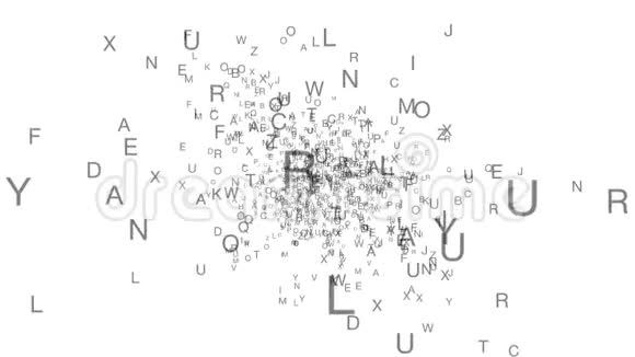 字母运动排版背景字母摘要三维运动在纸背景英文字母表的飞行字母视频的预览图