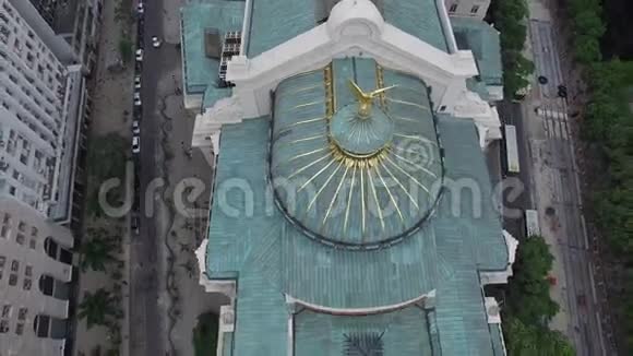 巴西里约热内卢歌剧院的鸟瞰图视频的预览图