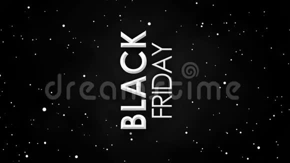黑色星期五出售横幅动画白色粒子在星云天空视频的预览图