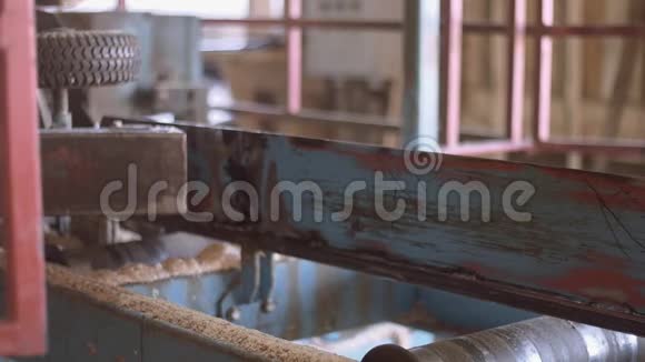 锯木厂木工机上的木材木板视频的预览图