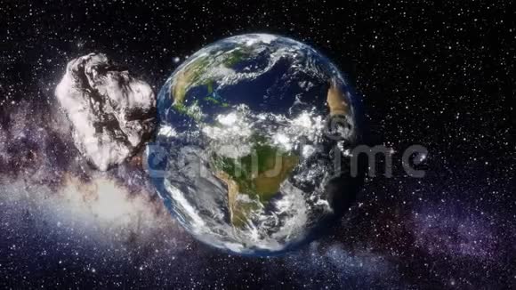 地球小行星和月球接近碰撞视频的预览图