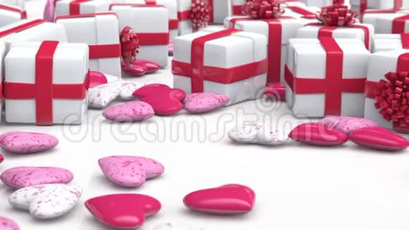情人节背景礼物盒和心视频的预览图