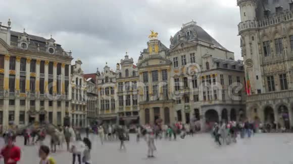 大地方布鲁塞尔老城市广场延时放大4k视频的预览图