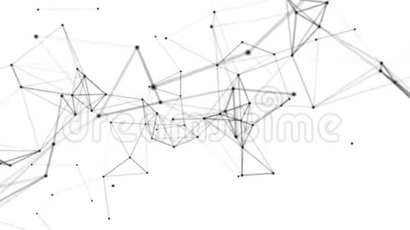 网络动画在白色背景上连接点愉悦效果无缝回路4K视频的预览图