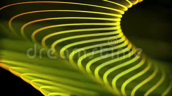 抽象动画的明亮彩色霓虹灯螺旋旋转在不同的平面上的黑暗背景动画视频的预览图