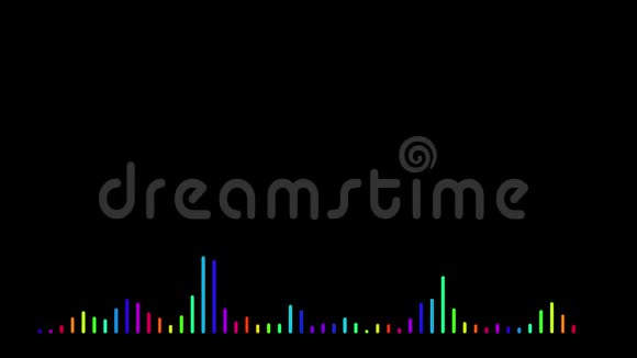 移动条的彩色音频均衡器黑色背景视频的预览图