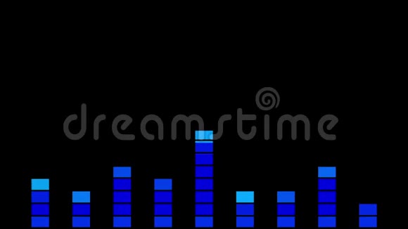 均衡器的运动轨迹为蓝色和白色黑色背景视频的预览图