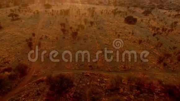 夕阳的光芒照亮了纳米比亚的自然视频的预览图