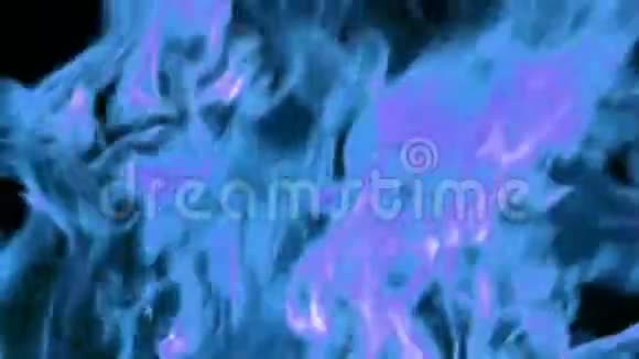 蓝色火焰抽象背景慢动作抽象蓝色火焰视频的预览图