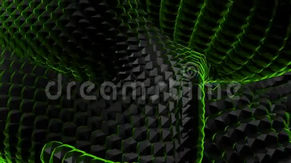 绿色黑色抽象波背景视频的预览图