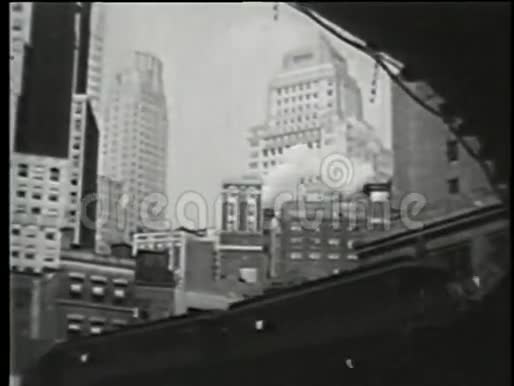 高架地铁纽约市1930年代视频的预览图