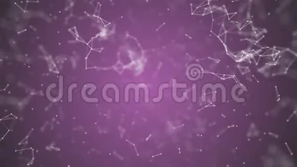 大数据可视化抽象纳米技术紫罗兰色丛背景网状纳米技术全球网络视频的预览图