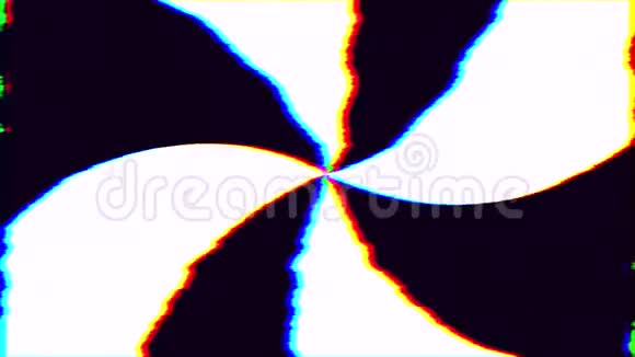 迷幻黑白螺旋电视屏幕噪声无缝环动画4K催眠背景视频的预览图