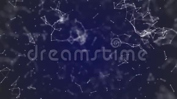 大数据可视化抽象纳米技术午夜蓝色丛背景网状纳米技术全球网络视频的预览图