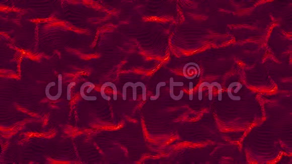 红色和暗红色波浪在移动曲面上的动画视频的预览图