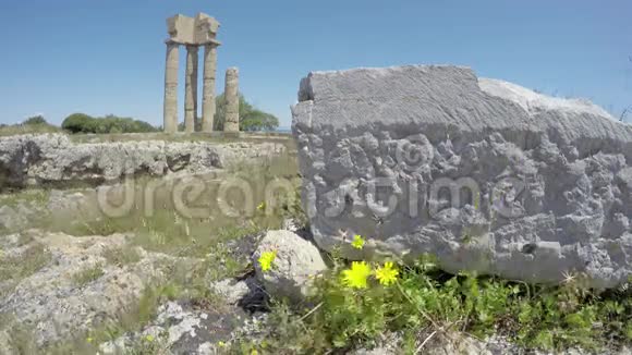 历史上的阿波罗神庙遗址在雅典卫城延时4K视频的预览图