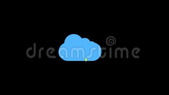 云和雷雨图标动画黑色背景带有阿尔法透明背景的动画使用方便视频的预览图