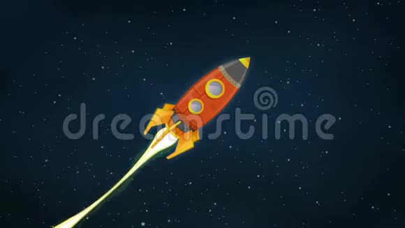 火箭飞船通过太空动画飞行视频的预览图