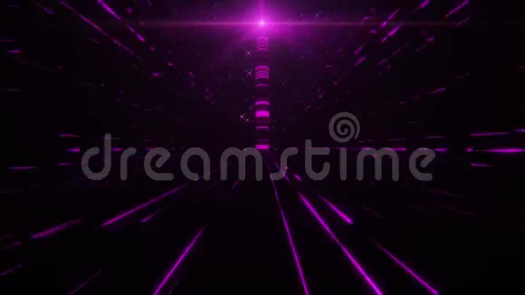巴别隧道VJ环路背景3D紫红色科幻塔视频的预览图