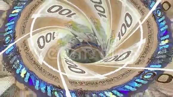 加拿大元天坑黑洞洞洞无缝圈动画背景新优质金融业务酷酷视频的预览图