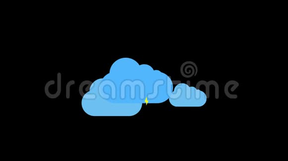 云和雷雨图标动画黑色背景带有阿尔法透明背景的动画使用方便视频的预览图