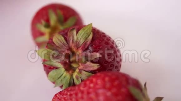 潘草莓在白色背景下分离视频的预览图