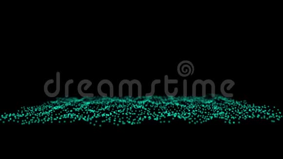 抽象背景3d渲染随机尺寸的混沌粒子扭曲的大量粒子与辉光可循环序列视频的预览图