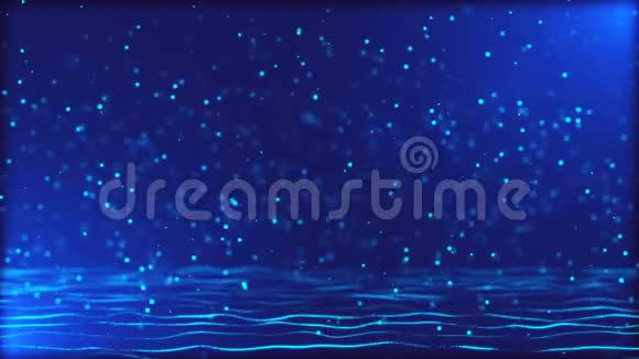 蓝色弹跳粒子动画背景视频的预览图