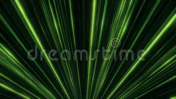 霓虹灯隧道中相同颜色的绿色霓虹灯运动的抽象动画丰富多彩的抽象视频的预览图