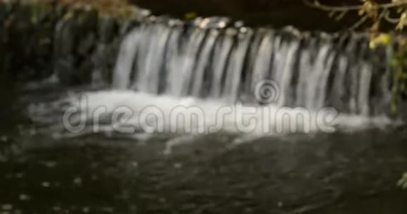 水从瀑布流进水池视频的预览图