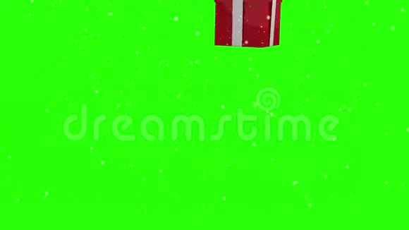 在绿色背景上蹦蹦跳跳的圣诞礼物视频的预览图