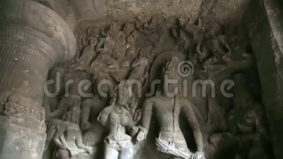 印度教神庙的石头浮雕视频的预览图