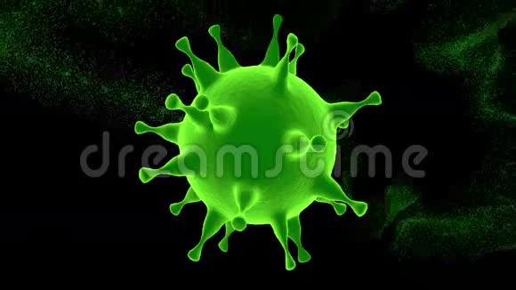 带粒子的绿色病毒视频的预览图