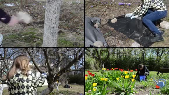 春季园林作品女园丁视频剪辑拼贴视频的预览图
