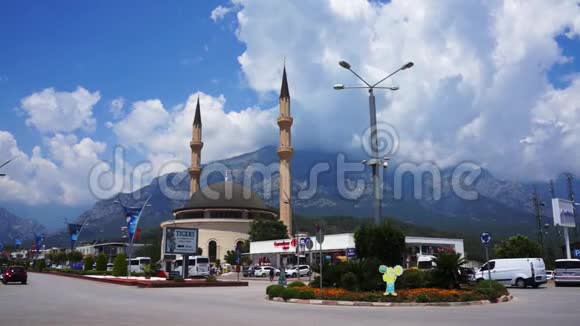 基默中心有纪念碑土耳其背景中的山脉视频的预览图