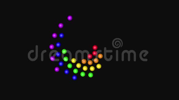 彩虹色球循环移动3D渲染4K视频的预览图