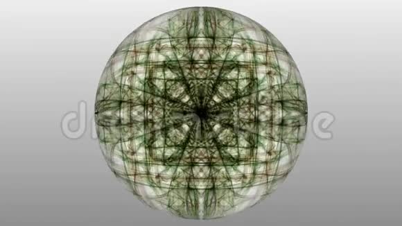 白色背景上的深绿色魔法分形图案对称活饰活着的曼达拉为精神的存在视频的预览图