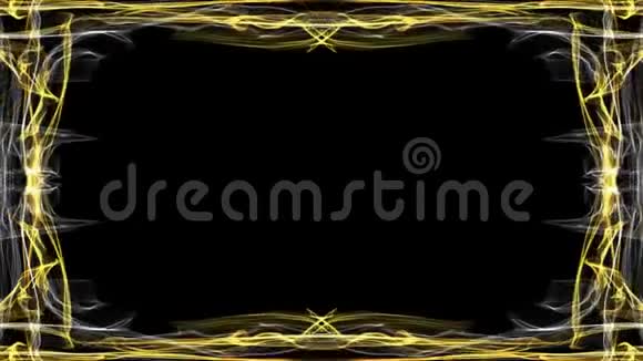 黑色背景上优雅豪华的金色框架动画框架为自己的标题和标题或其他信息视频的预览图