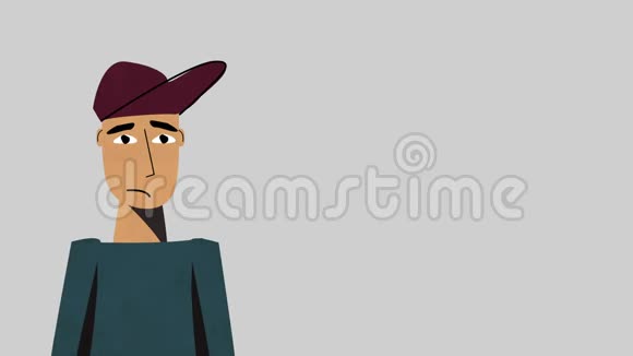 卡通人物2得到一个想法在灰色背景视频的预览图
