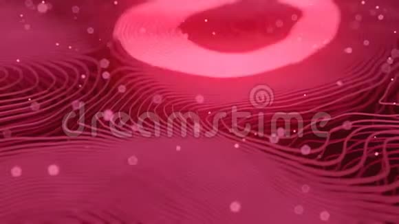 粉红色变形波浪线带有运动发光元素实地深度3D渲染循环动画4KUHD视频的预览图