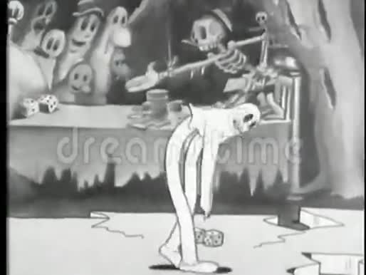 一具骷髅盘旋着一个正在跳舞的鬼魂视频的预览图