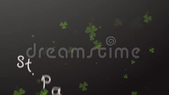 圣帕特里克节黑色背景的落叶视频的预览图